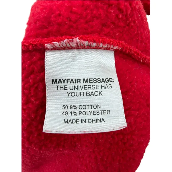 The Mayfair Group Bad Days Graphic Oversized Raw Hem Sweatshirt Red M/L - Image 9