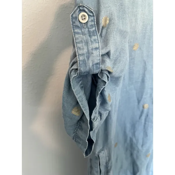 Cloth And Stone Chambray Mini Dress Gold Dotted - Image 9
