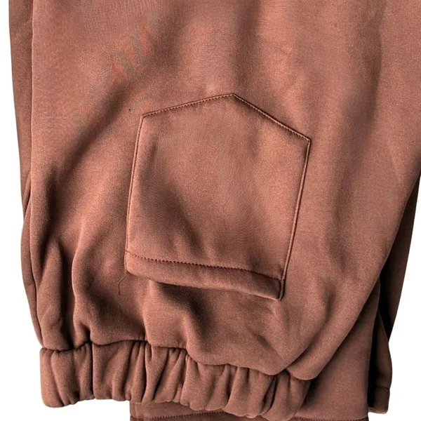 NWT ~ Women's Brown Front & Back Pocket Open Leg Activewear Sweatpants ~ XL - Image 5