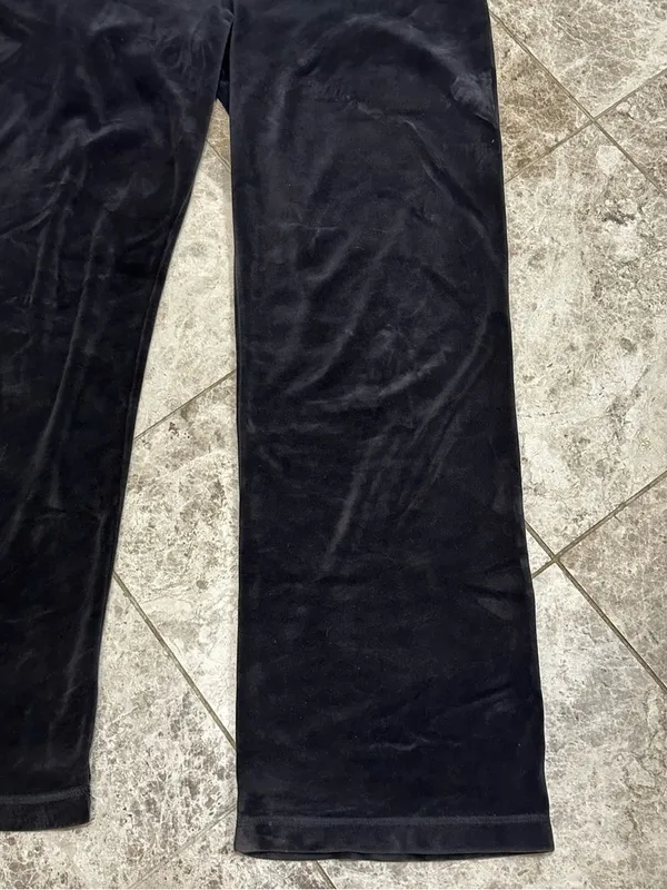 Vintage Nike Black Velour Sweatpants Medium M 8.5” Rise Track Pants Y2K - Image 5
