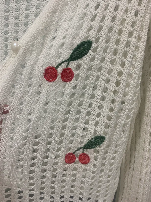 Dainty Cherry Sweater White - Image 3