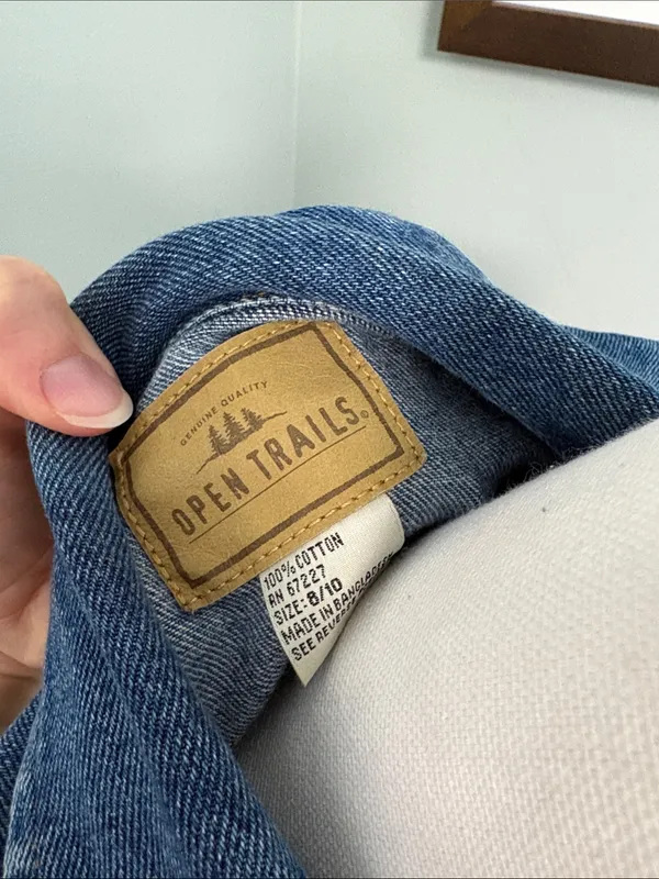 Vintage Open Trails Blue Denim Vest Classic Sleeveless Jean Jacket size M 8/10 - Image 2