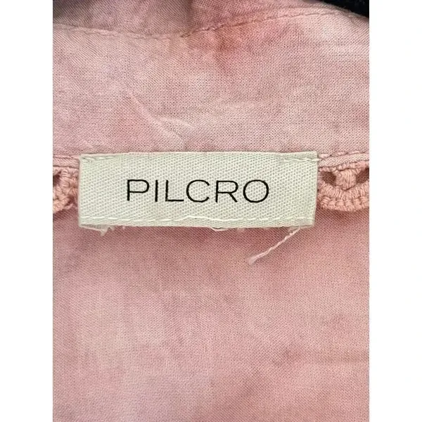 Pilcro Liquid Button Down shirt Coral size L - Image 7