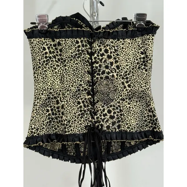 Women’s Animal Print Steampunk Corset Waist Training Burlesque Gothic Bustier M - Image 6