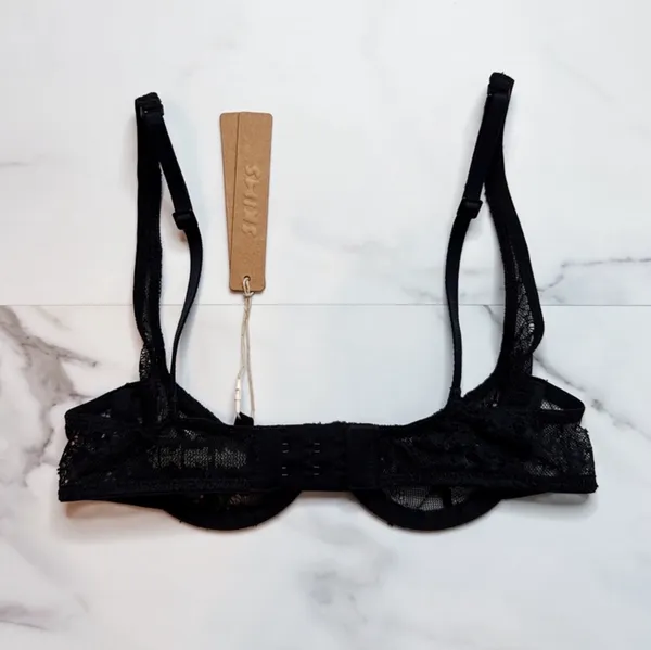NWT Skims Ultra Fine Lace Half Cup Demi Underwire Bra - Image 4