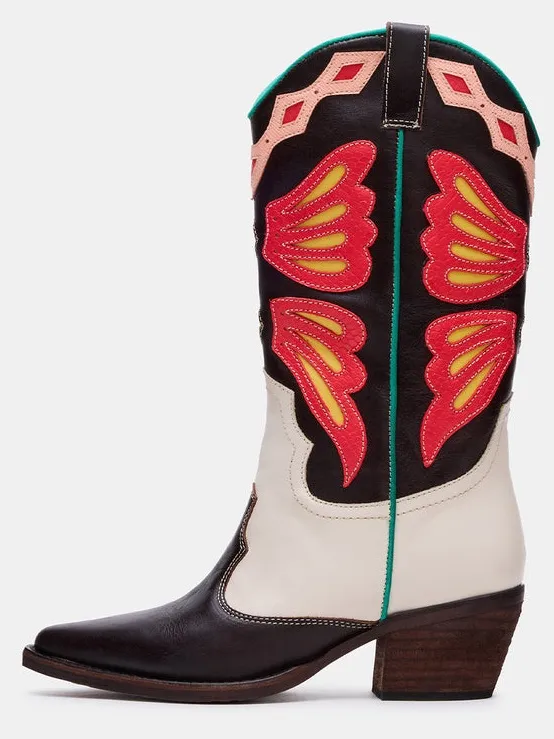 Steve Madden Arroyo Coral Multi Western Cowboy Boots Size 8 - Image 10