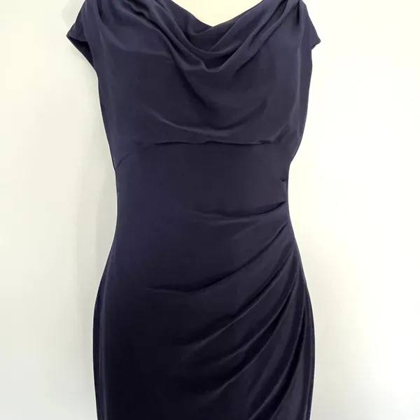 Lauren Navy Blue Stretchy Classic Dress - Image 4