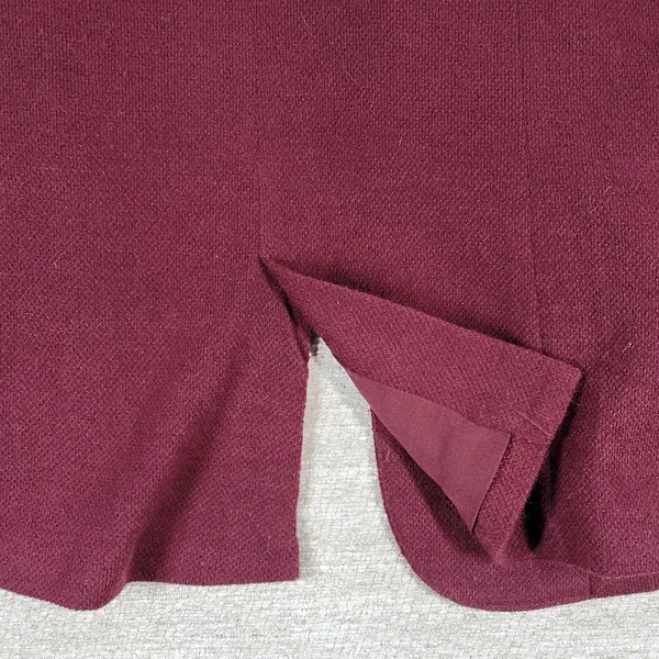 41 Hawthorne Tweed Blazer Womens Medikum Burgundy Jacket Elbow Patches Buttons - Image 5