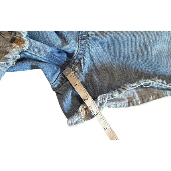 Bershka Denim Shortalls Light Wash Distressed Jean Overalls Womens Size Small - Image 5