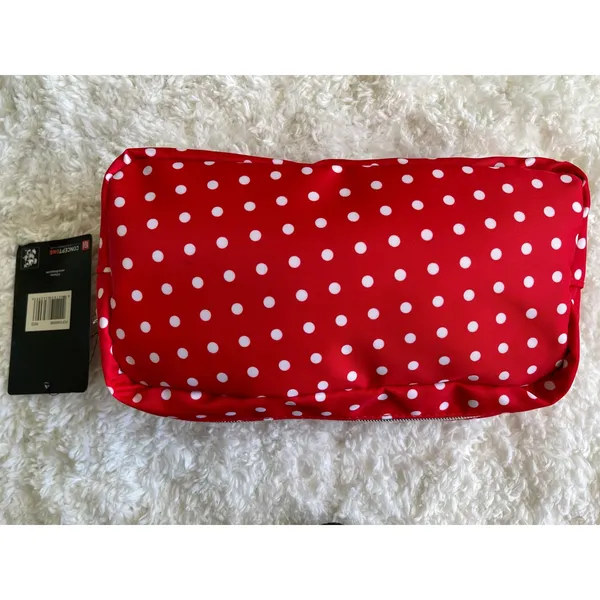 Disney Minnie Mouse Red with White Polka Dot Cosmetic Makeup Bag NEW Heart - Image 3