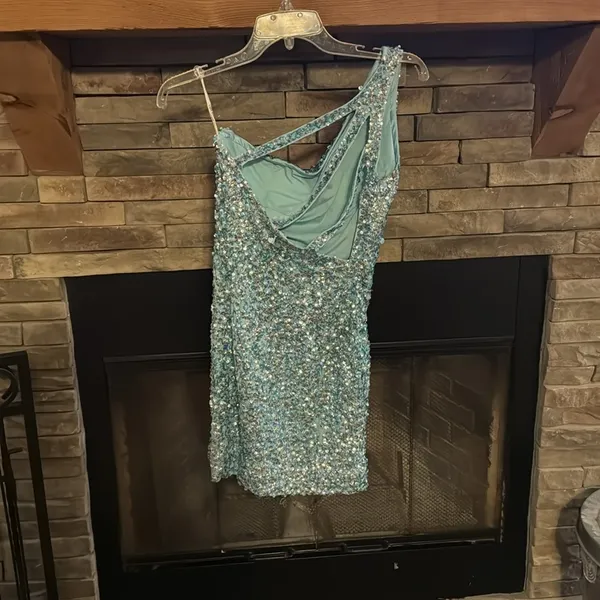 Blue sequined Sherri hill cocktail dress - Image 2