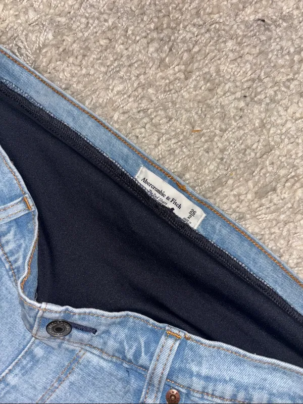 Abercrombie & Fitch Light Wash Denim Maternity Shorts - Image 3
