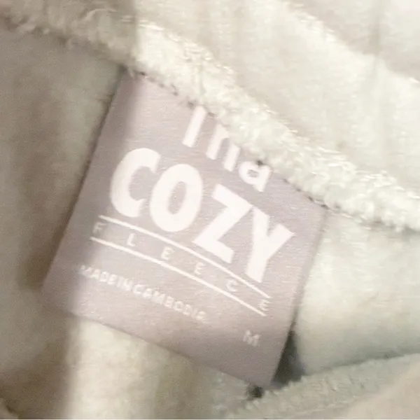 Tna Size Medium Cozy Fleece Shorts Pull On Drawstring Heavy Ivory‎ Womens - Image 3
