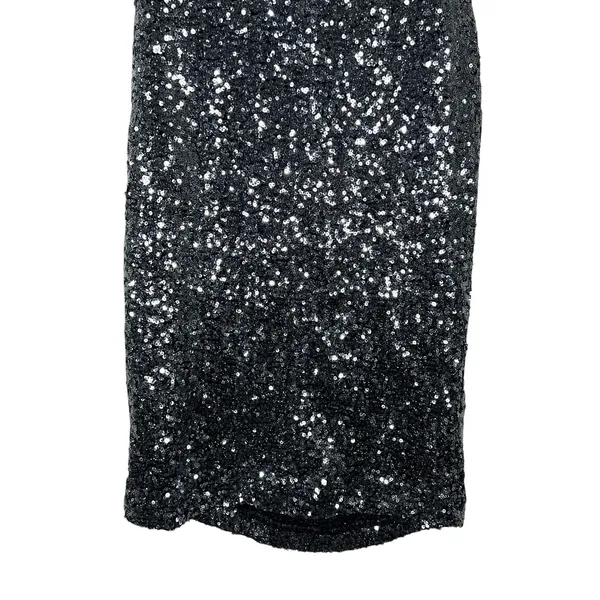 Womens Silver Sequin Bodycon Mini Dress Backless Glam Cocktail Birthday Size M - Image 3