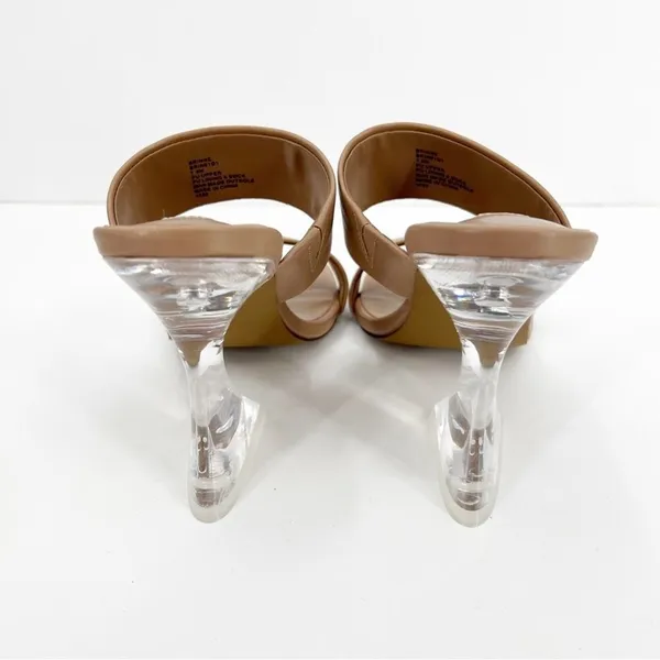 NIB STEVEN New York Women Y2K Brinne Lucite Heeled‎ Sandal 7.5 Nude - Image 6