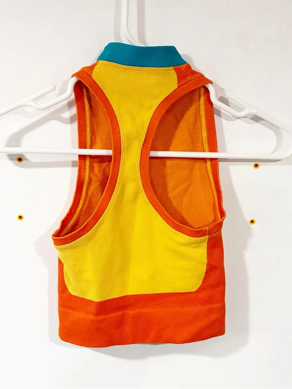 Free People Movement Ribbed Multi Color Colorblock Sleeveless Mock Neck XS/Small - Image 4