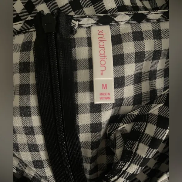 Xhilaration Black and White Checkered Midi Jumpsuit - Image 3