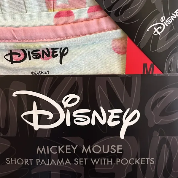 Disney Womens Short Pajama Set with Pockets Aqua in color - Image 3