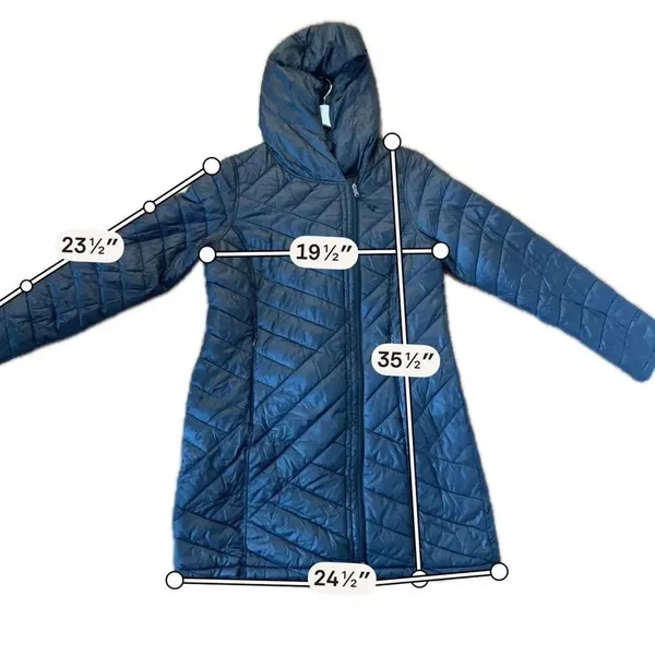 TEK GEAR Warm TEK hooded puffer jacket asymmetrical zipper size M - Image 7