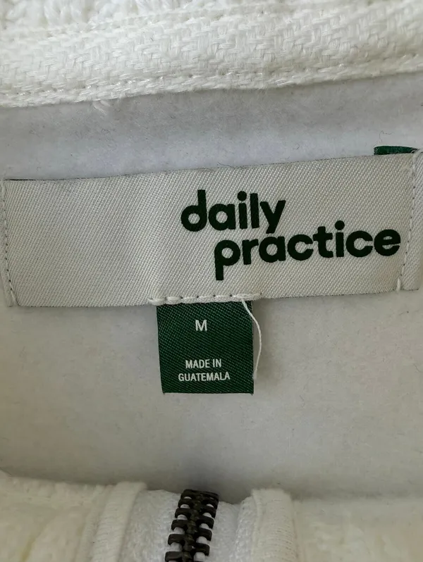 Daily Practice White Stripe Indy Half-Zip Crop Hooded Sweatshirt - Size - Medium - Image 7