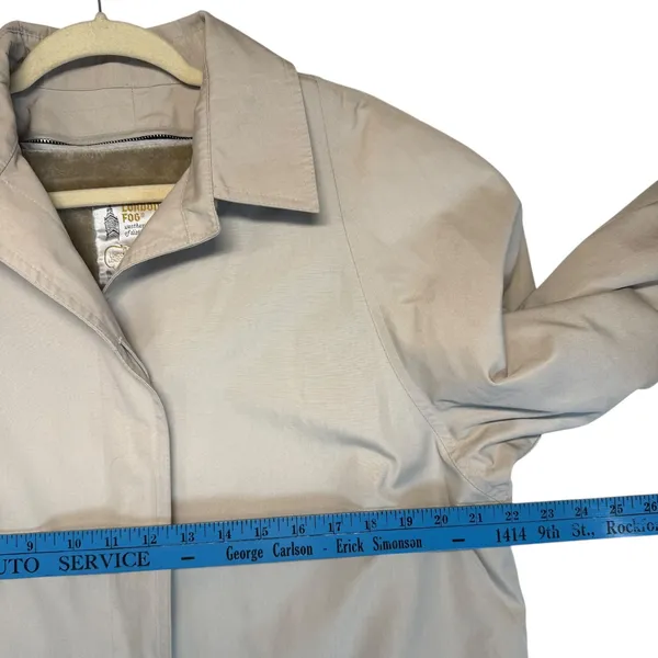 London Fog Women‎ Beige Trench Coat Barncoat Vintage Retro Cozycore Size 14 - Image 11
