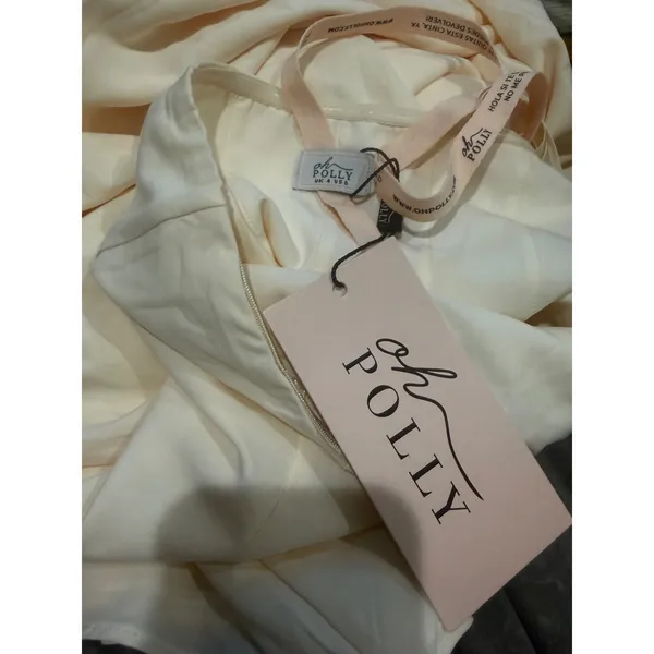 Oh‎ Polly Imogene Ivory Strapless Scarf Detail Maxi Gown NWT Size US 0 - Image 13
