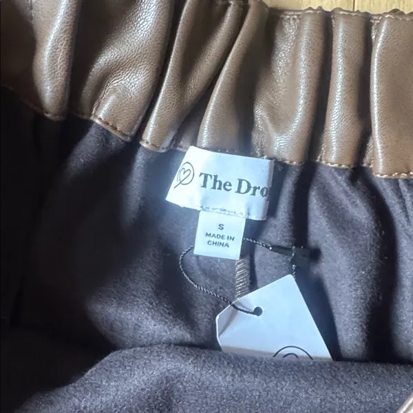 Brown Leather Mini Skirt - Image 2