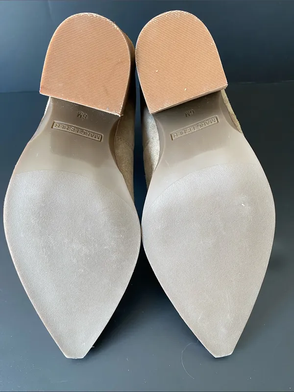 Marc Fisher Oshay Suede Leather Western Pull On Bootie Tan Size 6M - Image 7
