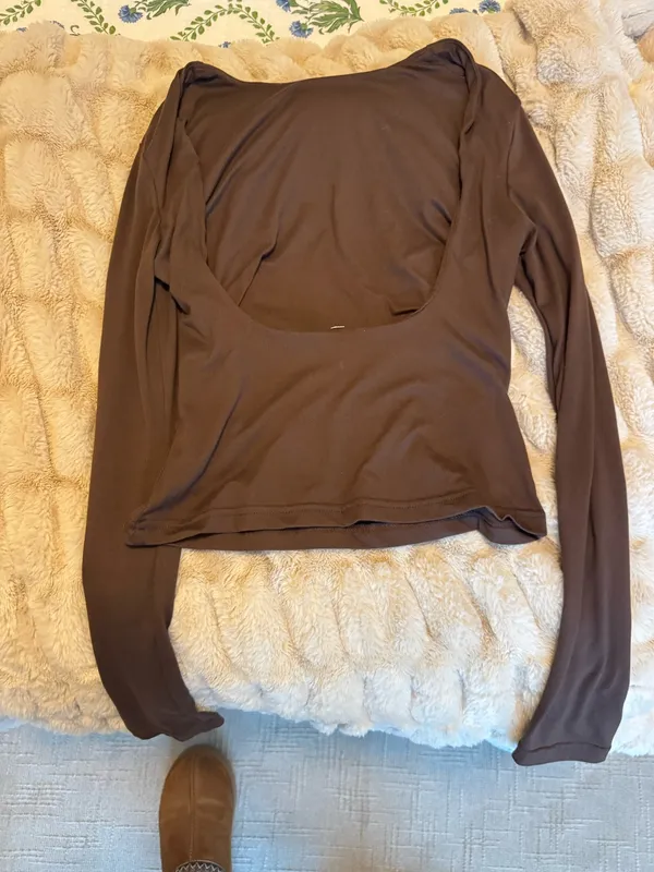 Brown backless top - Image 3