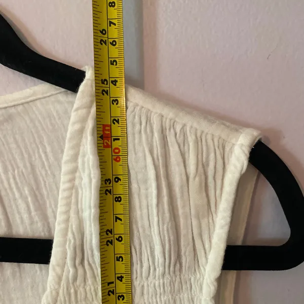 NWT Faherty White Dream Cotton Gauze Ainsley Sleeveless Blouse Minimalist Large - Image 9