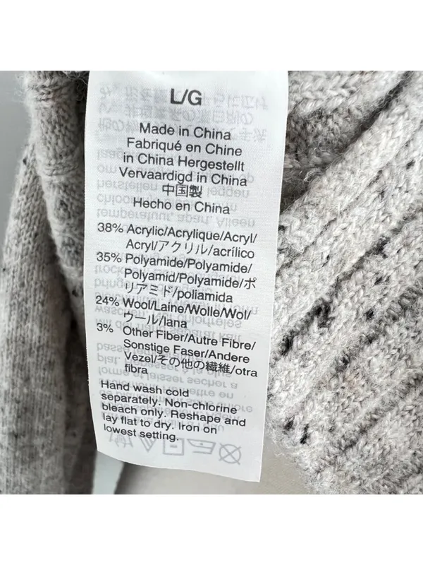 Madewell Donegal Inland Mock Neck Sweater coziest Yarn Speckled Cream Size Large - Image 10