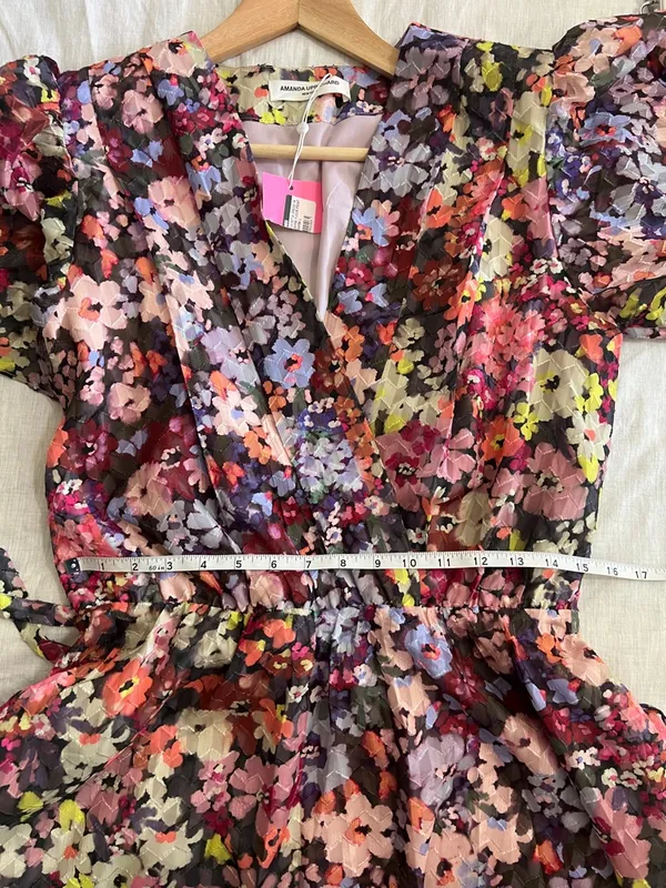 Amanda Uprichard Mini Dress‎ Floral Belted Sz Large - Image 8