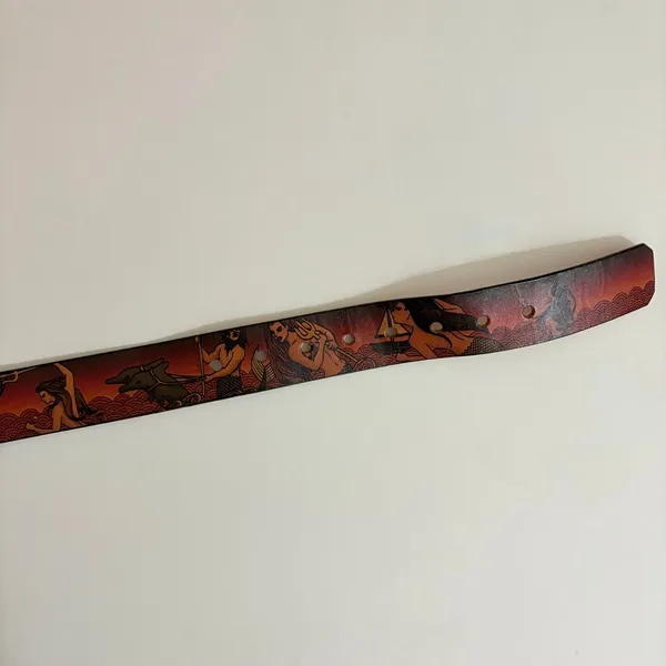 Unisex JON WYE Leather Paisley Belt Western Retro Made in USA Men Women 46.5" - Image 8