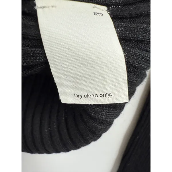 J. Crew Black Ribbed Silk Cashmere Blend Crew Neck Long Sleeve Sweater Women's M - Image 3