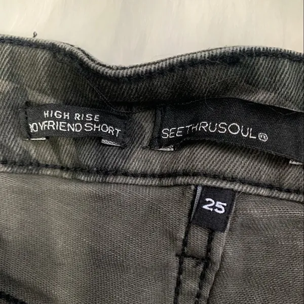 See Thru Soul High Rise Boyfriend Shorts Camo 25 - Image 5