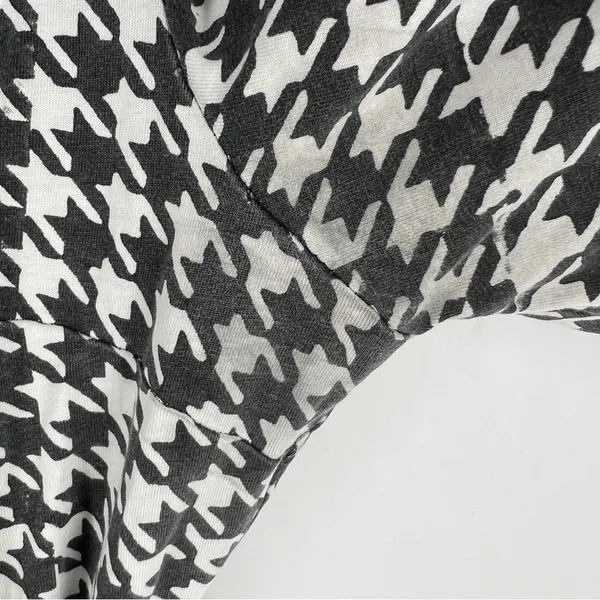 Passion Lilie Houndstooth Cotton Black White Ruffle Hem Mini Wrap Dress Size XL‎ - Image 16