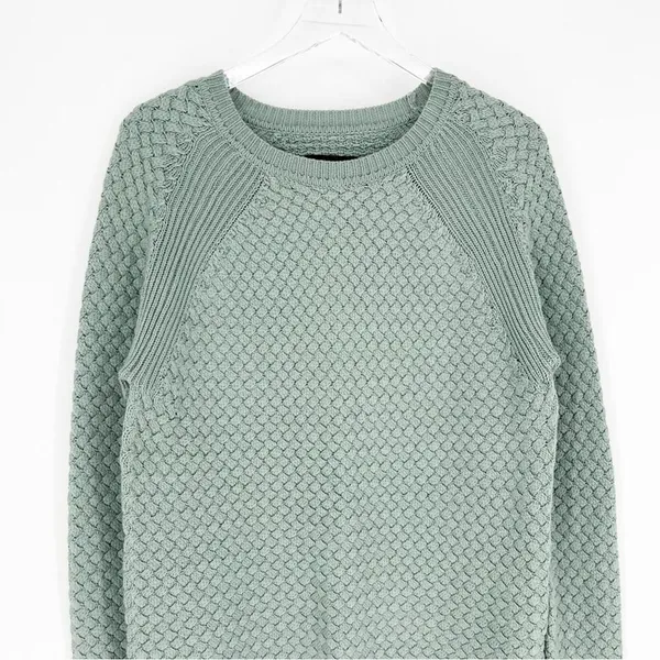 Fancy Stitch Textured Knit Sweater Women's Size XL Green Cozy‎ Core - Image 4