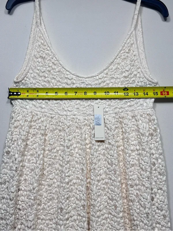 Rebecca Taylor Long Lace Maxi Dress Size XS Knitted Empire Ivory Cream NWT - Image 4