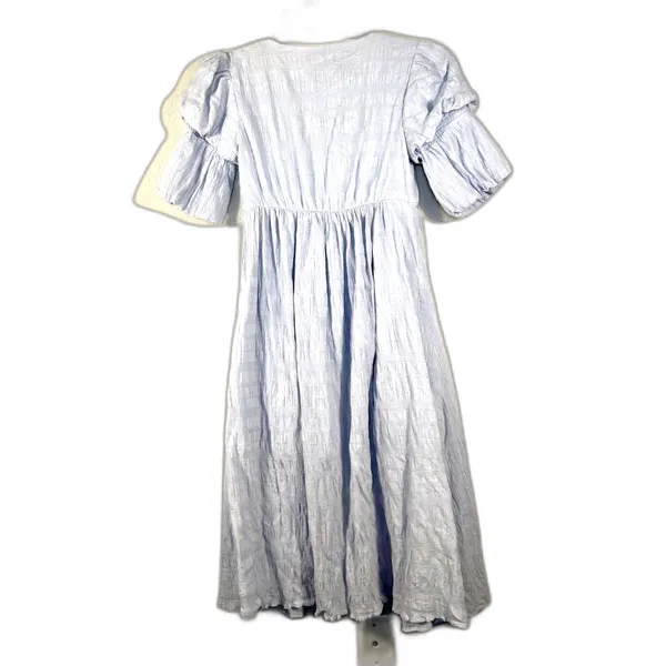 Chelsea & Violet Blue Button Front Midi Dress Puff Sleeve Cottagecore Boho 2 - Image 3