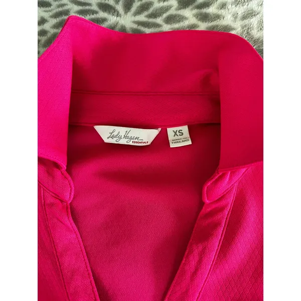 Lady Hagen Hot Pink Golf Polo Shirt XS Tennis Prep Country Club Pickleball Sport - Image 2