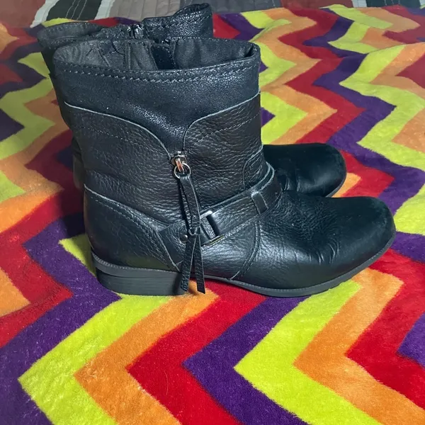 Clarks Black Leather Boots Size 10 - Image 2