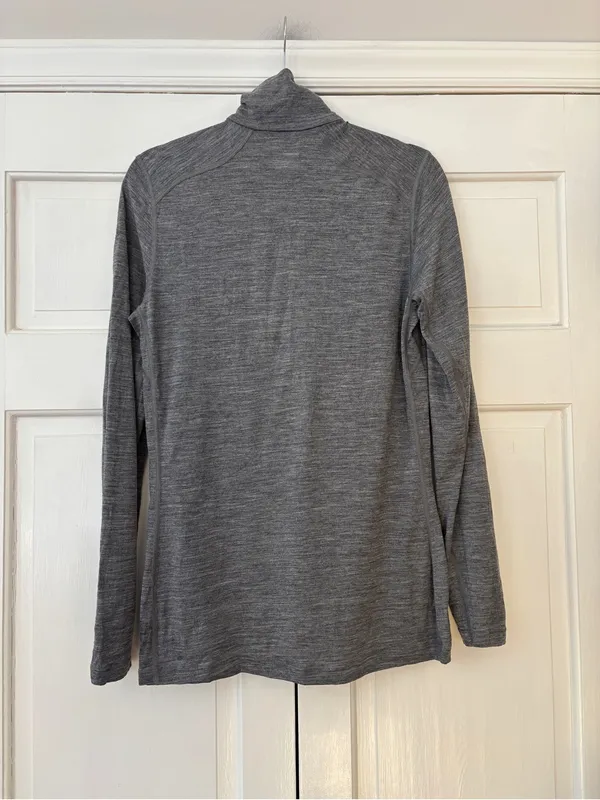 Icebreaker Women's 200 Oasis Long Sleeve Gray Half-Zip Merino Wool Sweater Large - Image 7