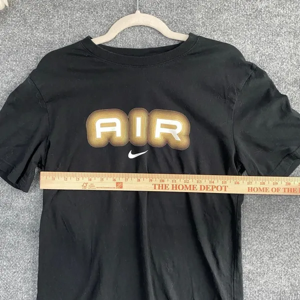 Nike Black White Swoosh Gold Air Short Sleeve Tee Shirt Grunge Alt Streetwear - Image 6