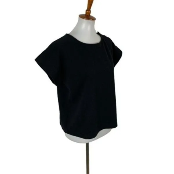 Madewell Women's Short‎ Sleeve Top Tee Medium Black - Image 3