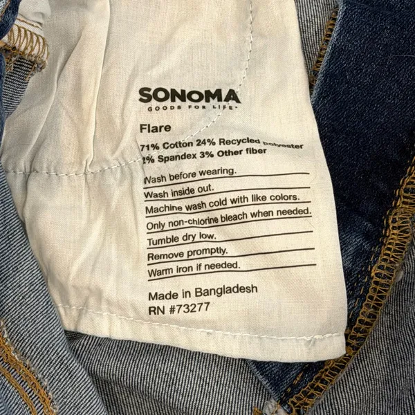 Sonoma Goods For Life Womens 6 Jeans Flare High Waisted Denim Distressed - Image 11