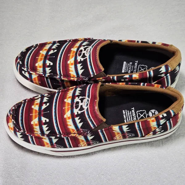 NWOT Twisted X Hooey Men’s 9M Southwestern Aztec Slip-On Loper Shoes - Image 5