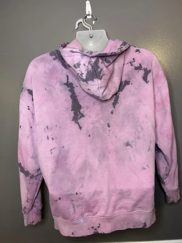 Garage Hoodie Sweatshirt Womens Medium Pink Paris Tie Dye Full Zip Fleece - Image 5