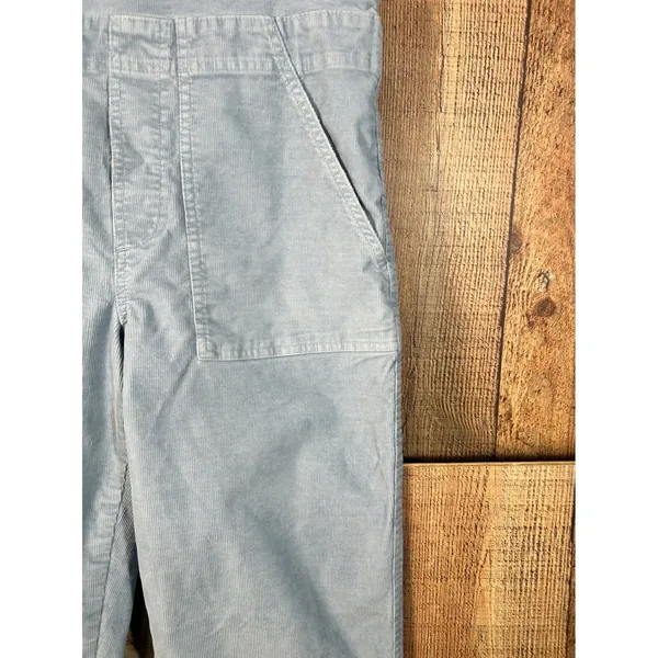 Aerie Light Blue Corduroy Overalls Raw Hem Adjustable Straps Size S Small P - Image 3