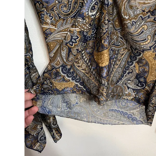 Vintage Y2K Younique Paisley Bell Sleeve Top M Whimsigoth Fairy Grunge Boho - Image 6