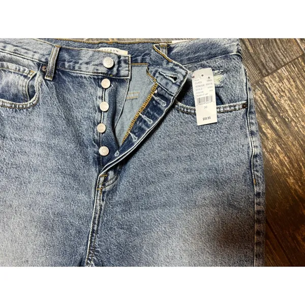 Pacsun High Rise‎ Straight Jeans Distressed Light Wash Size 30 Button Fly Baggy - Image 3